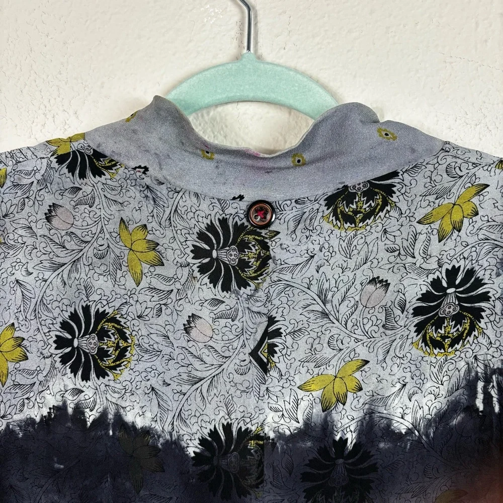 Elegant Gray and Yellow Maxi Dress - Picture 9 of 12